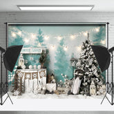 Lofaris Aquarell Bäume Winter Küsse Weihnachten Hintergrund